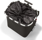 reisenthel carrycruiser Black - Portable Shopping Trolley with Sturdy Aluminum Frame, Shoulder Strap and Removable mesh Inner Bag - Water-Repellent