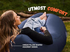 WEKAPO Inflatable Couch Air Lounger Chair - Camping & Beach Accessories, Portable Blow up Sofa for Hiking, Lawn, Indoor/Outdoor Movies & Music Festivals. Lightweight and Easy to Set Up Air Hammock