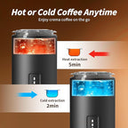 3-in-1 Portable Espresso Maker 20 Bar Self-Heating Stainless Steel Fits Ground Coffee & Nespresso Capsules USB-C Rechargeable for Camping Car Hiking Office