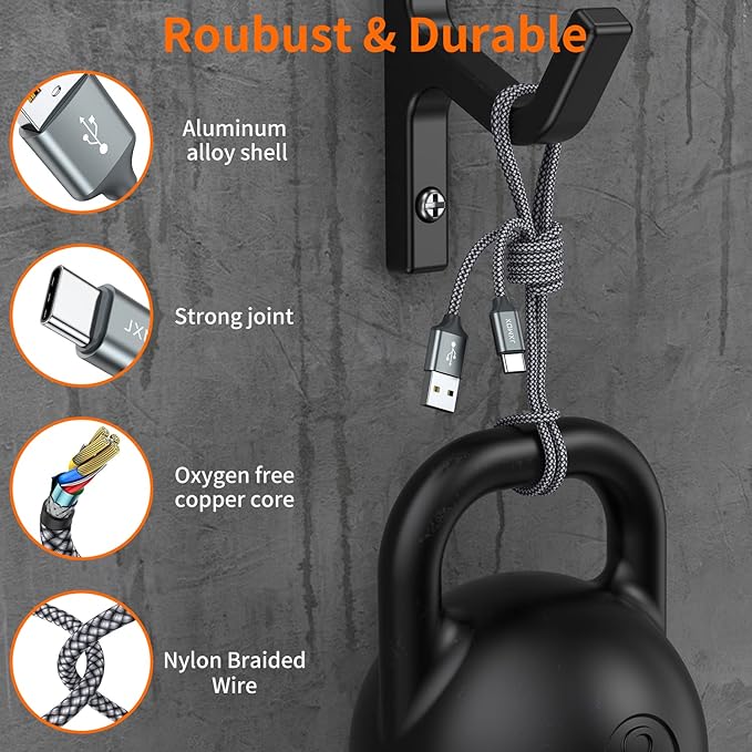 USB Type C Cable,USB A to USB C 3A Fast Charging (3.3ft 2-Pack) Braided Charge Cord Compatible with iPhone 15 16 17 Pro Max,Samsung Galaxy S10 S9 S8 Plus,Note 9 8,A11 A20 A51,LG G7 V30 V35,Moto Z2 Z3