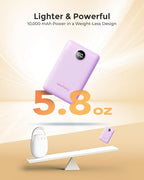 Small Portable Charger 10000mAh, Mini Power Bank with LED Display, 20W Fast Charging USB-C Battery Pack, Compact Travel Charger Compatible with iPhone 17/16/15/14, Android, etc