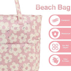 Bluboon Waterproof Beach Tote Pool Bags for Women Ladies Extra Large Carry On Bag With Wet Compartment for Weekender Travel