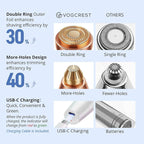 VG VOGCREST Eyebrow & Facial Trimmer: 2 in1 Rechargeable Facial Hair & Eyebrow Shaver - Painless LED Light (Sky Blue)
