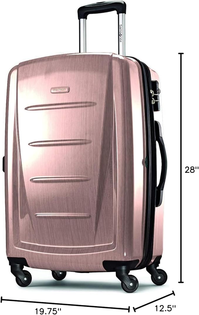 Samsonite Winfield 2 Hardside Expandable Luggage with Spinner Wheels, Artic Pink, Checked-Large 28-Inch