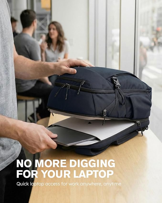 Tolaccea Travel Laptop Backpack 32L, TSA Friendly Flight Approved Computer Work Business Bag, Water-resistant Carry on Luggage, Durable Casual Daypack College Rucksack for Men Women