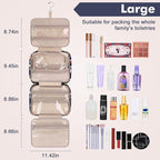 Wedama Toiletry Bag for Women, Large Cosmetic Travel Bag, Hanging Toiletry Bag for Bathroom, PVC Waterproof Makeup Bag, Toiletries Bag for Travel Business Trips and Camping, Blue+White Floral