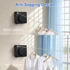 15.7Ft Retractable Clothesline Indoor Outdoor is Also an Anti-sag Clothes line for Indoors, Stainless Steel Wire Retractable Laundry Line for Drying Clothes, with 10 Windproof Clips (Black)