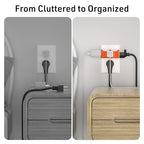 3-Pack 3 Way Plug Adapter, ETL Listed 3 Outlet Grounded Wall Outlet Splitter, 3 Prong Multi Outlet Adapter, 15A 125V 1875W, Power Splitter for Home, Office or Travel, Orange.