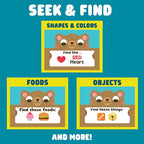 Chuckle & Roar Sensory Seek & Find Scavenger Hunt Bear – Plush Travel Toy with Hidden Objects, 40 No-Reading Challenge Cards, Sensory Activity for Focus & Calm, Toddler Gift Ages 3+