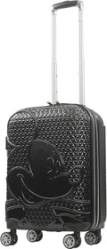 FUL Disney Mickey Mouse 22 Inch Carry On Luggage, Hardshell Rolling Suitcase with Spinner Wheels, Black