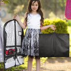 Syeeiex 3" Gusseted Clear Dance Costume Garment Bag(5 Pack), 40'' Dance Garment Bags for Dancers with 4 Zipper Pockets & Can Hold 1-3 Dance Costumes - Suitable for Dance Competitions, Ballet(Black)