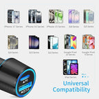 67.5W Car Charger USB C Super Fast Charging, 45W USBC & QC3.0 Port Plug for iPhone 17 Pro Max/Air/16/15/iPad, Samsung S26/S25 Android Cell Phone, Dual 12V Cigarette Lighter Adapter+ 10 ft Type C Cable