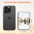 Mayski Credit Card Holder, RFID Blocking, Aluminum Alloy Hard Case, Small Mini Business Metal Wallet for Women Men, Boho Leaves