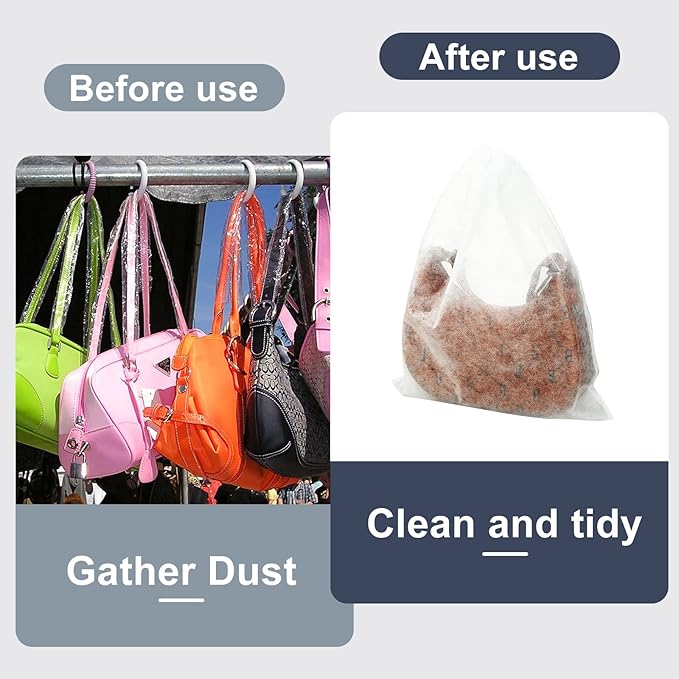 Berlune 100 Pcs Dust Bags for Purses Storage Bags for Handbags Non Woven Fabric Handbags Storage, Shoe Travel Package for Packing, Home Closet Organizer Dust Cover (15.7inx19.7in)