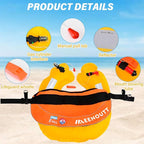 Automatic Inflatable Belt Pack Water Sports Jacket Waist Belt PFD for SUP Paddleboarding Fishing Boating Kayaking（fit 80-330 lbs） (Orange)