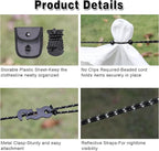 EXVITAL Portable Travel Clothesline Lightweight Camping Clothes Line with 24 Beads for Indoor Hotels Backyard, Outdoor Cruise Ships, RVs, Tents, 11.5 Feet