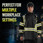 SKSAFETY Hi Vis Safety Rain Jacket for Men, Construction Work Rain Gear Heavy Duty Class 3 Rain Coat Waterproof Lightweight