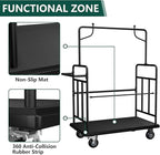 Luggage Cart with Wheels,1100LBS Heavy-Duty Luggage Trolley & Hand Truck,360° Silent Wheels with Anti-Collision Strip,Platform Dolly for Hotel Bellman,Airport and Resort Use