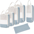 Narwey 6 Set/5 Set Compression Packing Cubes for Travel Kids Women Carry on, Packing Organizers Bag for Backpack Luggage Suitcase Duffle Bags