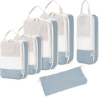 Narwey 6 Set/5 Set Compression Packing Cubes for Travel Kids Women Carry on, Packing Organizers Bag for Backpack Luggage Suitcase Duffle Bags