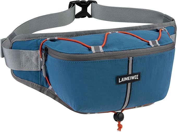 Fanny Pack for Women Men, Water-Resistant Travel Waist Pack with RFID Blocking, Wide Opening Crossbody Belt Bag for Phone, Passport, Small Hip Pack for Running, Hiking, Workout（Blue）