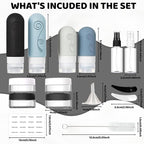 vodvob 16 Pack Travel Bottles Set for Toiletries, TSA Approved Travel Containers Leak Proof Silicone Squeezable Travel Accessories 2oz 3oz for Shampoo Conditioner Lotion Body Wash (BPA Free) (black)