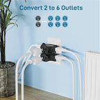 K KASONIC - 3-Outlet Grounding Adapter, [UL Listed] Plug Extender, Heavy-Duty Grounded Power Tap - 3 Pack (Black)