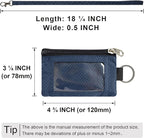 CHENSPRX Minimalist RFID Blocking Small Wallet with ID Window,WaterResistant Zip Id Case Wallet with Lanyard Keychain for Cards,Cash,Travel,Women,Men