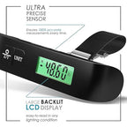 TravelArim Portable Luggage Scale Travel Digital, 110lb/50kg Suitcase Luggage Weight Scale with Hook, Backlight LCD Display with Battery Included