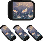 4Pcs Luggage Handle Wrap Suitcase Identifier Handle Covers Tags Soft Travel Bags Luggage Handle Gripper Accessories for Airplane Flying Dragonfly and Daisy