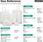 Joyway Luggage Sets 6 Piece with Detachable Spinner Wheels, Lightweight Hard Shell Travel Suitcse Set with TSA Lock (White, 6 Piece Set)