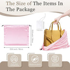 Vonty 3 Pack Silky Dust Bags for Shoes and Purses, Satin Drawstring Bag for HandBags Boots - Pink Shoe Bag Silk Dust Cover Bag Protector Travel Storage Pouch(23.6 x 19.6 In)
