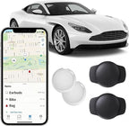 2 Pack GPS Tracker for Vehicles with Magnetic Case Work with Apple Find My(iOS Only) Waterproof Global Real-Time Location Tracking Hidden Car Device Bluetooth Finder No Fee or Subscription Required
