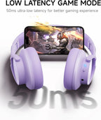 Picun B8 Headphones Wireless Bluetooth, 120H Bluetooth Headphone Over Ear with 3EQ Music Modes, Hands-Free Calls, Deep Bass Headphones for Travel Home Office Cellphone PC (Purple)