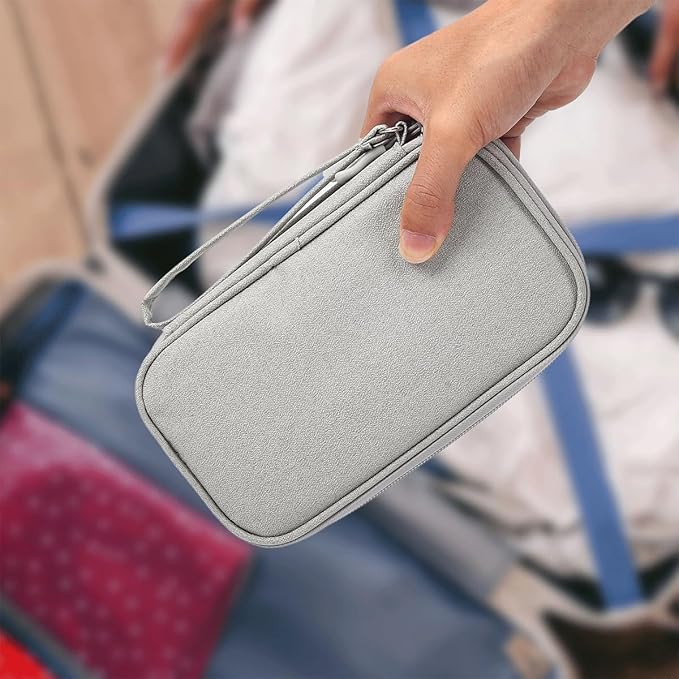 CAAORDKSO Cord Organizer Travel Cable Organizer Bag Tech Electronic Organizer Travel Case, Waterproof Electronic Accessories Pouch Bag for Cable, Cord, Charger, Phone, Power Bank, Earphone(Light Grey)