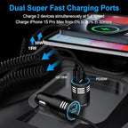 48W Super Fast Car Charger USB C for Samsung Galaxy S26 Ultra S25 S24 FE A16 5G A15 A14 A56 S23 S22 S21, iPhone 17 16 15 Pro Max Plus, Android Phone Type C Car Charger Adapter with USB C Coiled Cable