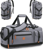 Gym Bag for Men and Women with Shoe & Laptop Compartment, 3-in-1 Sports Travel Duffel Bag Anti-Theft Weekender Carry-on Backpack for Airplane & Workout, Overnight Travel Bag, 35L, Dark Grey, Medium