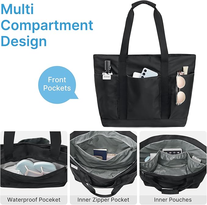G4Free Beach Bag,Waterproof Beach Tote Pool Bags for Women,Compatible with Cup,Foldable for Weekender Travel