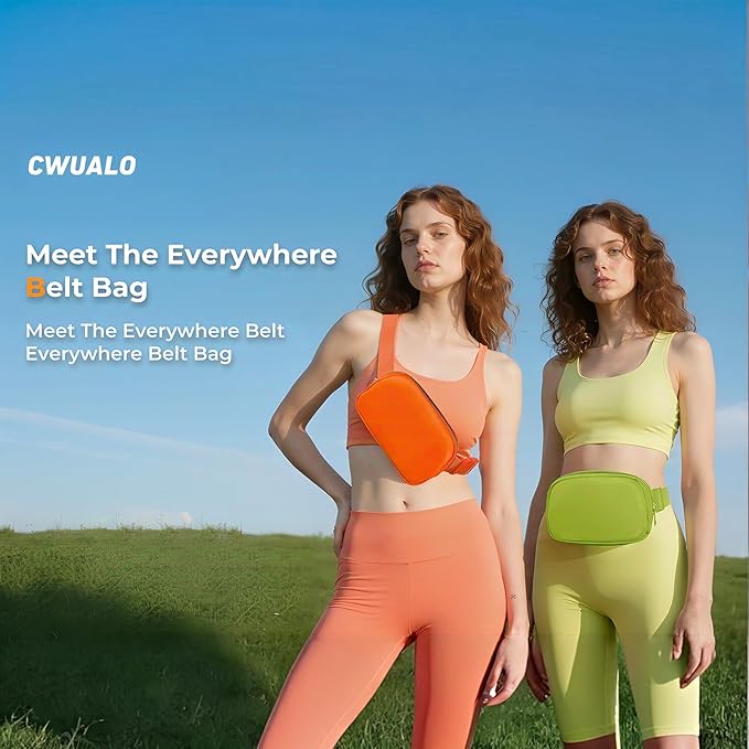Belt Bag Zipper Fanny Pack Crossbody Bags for Women,Fashion Nylon Waist Packs, Water Repellent Two Way wear with Adjustable Strap Gifts for Teenage Girls Women Men(pistachio)