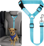 BWOGUE Pet Dog Cat Seat Belts, Car Headrest Restraint Adjustable Safety Leads Vehicle Seatbelt Harness (1 Pack, Blue, Not Elastic)