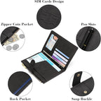 RFID Blocking Leather Passport Wallet Cover Case with Pen and Card Slots Travel Wallet for Women/Men Travel Must Haves Accessories