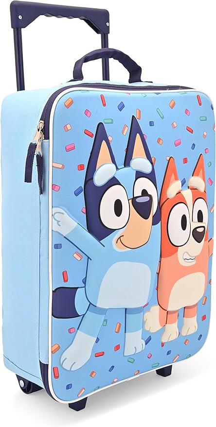 Fast Forward Bluey 16" Soft Luggage - Cute & Durable Carry-On Suitcase for Travel 16X12X5