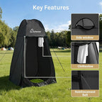 Wolfwise Pop Up Shower Tent for Camping Essentials, Portable Instant Changing Tent with Ventilation Window & Carry Bag, Privacy Dressing Room Bathroom Toilet for Beach & Outdoor, Standard, Black