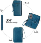 Leather RFID Blocking Passport Holder Travel Wallet, Passport Cover/Travel Wallet for Women/Men with