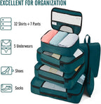 Veken 8 Set Packing Cubes for Travel Essentials, Suitcase Organizer Bags in 4 Sizes, Carry-On Luggage Accessories with Large Laundry & Hanging Toiletry Bag, Must-Have for Airplane, Road Trip & Camping