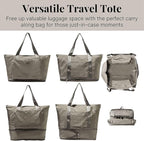 Baggallini Carryall Expandable Lightweight Travel Tote 22" Packable Folding Compact Nylon Washable Weekender w/Luggage Sleeve