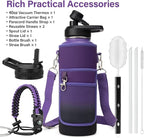 DYSANKY Insulated Water Bottle | Thickened Stainless Steel Vacuum Metal | Portable Sports Water Jug for Gym and Hiking with Straw, Carrier Bag, Handle Strap | BPA-Free 40 oz