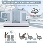 coofay Travel Backpack Carry on Flight Approved Mochila De Viaje Carry on Backpack for Airplanes Spirit Airlines Personal Item Bag 18x14x8 Inches Travel Bag Traveling Backpack for Women Men Grey Blue