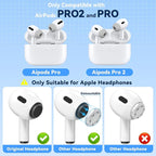 4 Pairs Replacement Ear Tips for AirPods Pro 2nd/1st Generation with Portable Storage Box & Cleaner Pen,Noise Reduction Holewith & Built-in dust Guard Screen,Silicone EarTips(Grey)