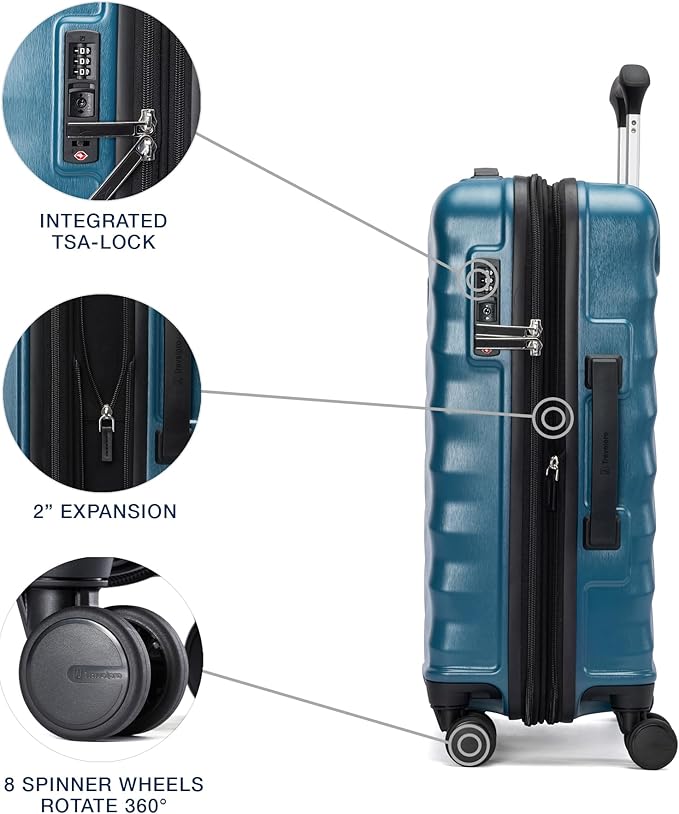 Travelpro Maxlite Air V2 Hardside Expandable Carry on Luggage, 8 Spinner Wheels, Lightweight Hard Shell Suitcase, TSA lock, Teal, Carry On 20-Inch